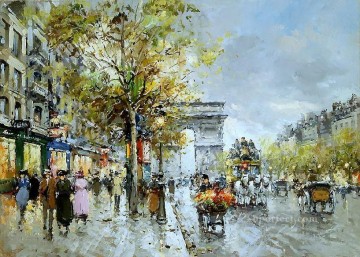 パリ Painting - yxj053fD 印象派のストリート シーン パリ